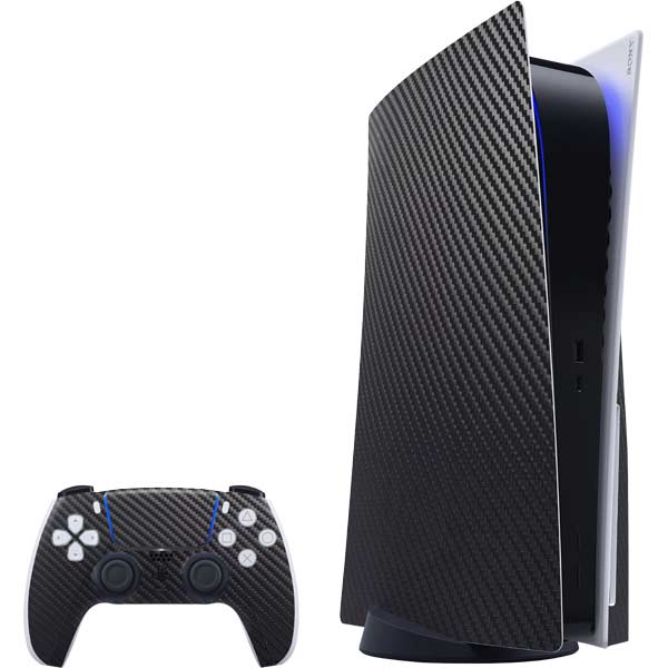 Black Carbon Fiber Specialty Texture Material PlayStation PS5 Skins