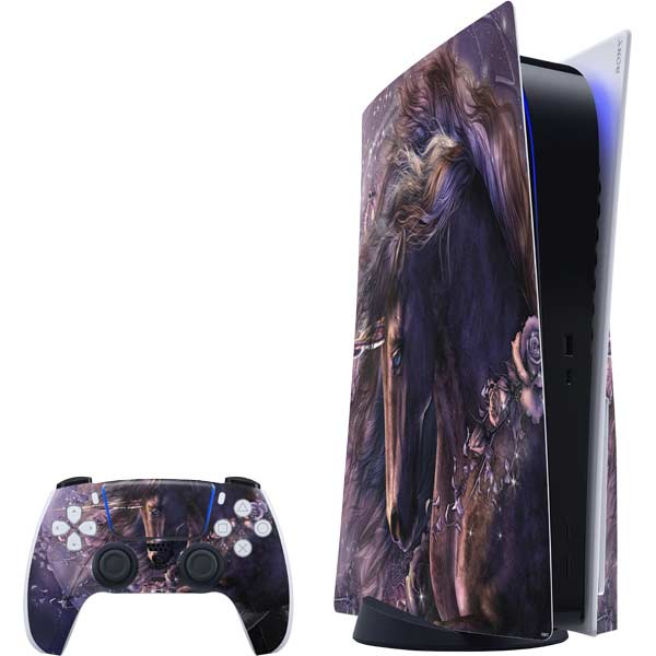 Black Rose Unicorn by Laurie Prindle PlayStation PS5 Skins