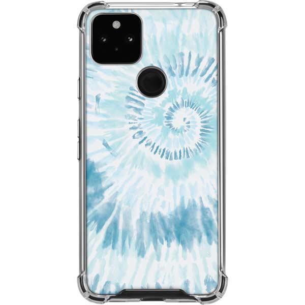 Blue and White Tie Dye Pixel Cases