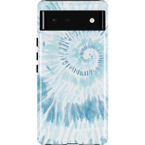 Blue and White Tie Dye Pixel Cases