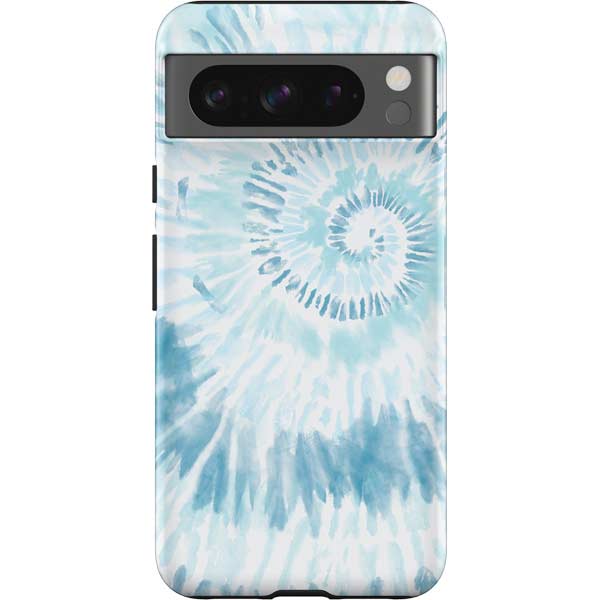 Blue and White Tie Dye Pixel Cases