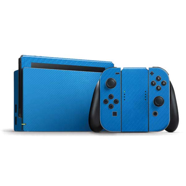 Blue Carbon Fiber Specialty Texture Material Nintendo Skins