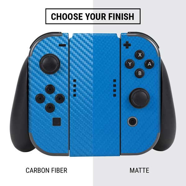 Blue Carbon Fiber Specialty Texture Material Nintendo Skins