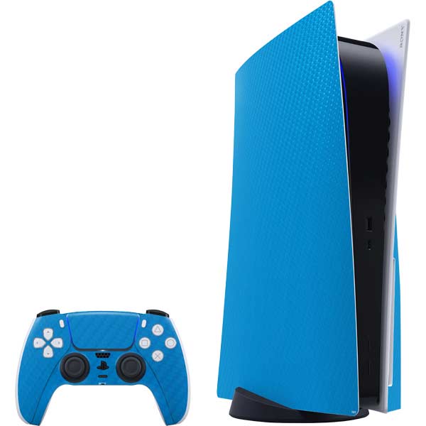 Blue Carbon Fiber Specialty Texture Material PlayStation PS5 Skins