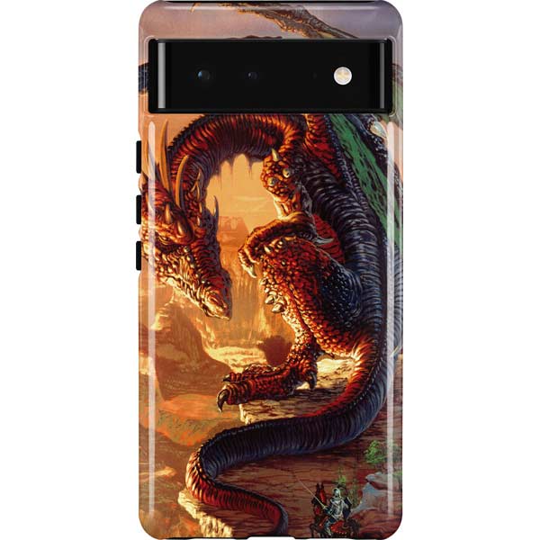 Bravery Misplaced Dragon and Knight by Ed Beard Jr Pixel Cases