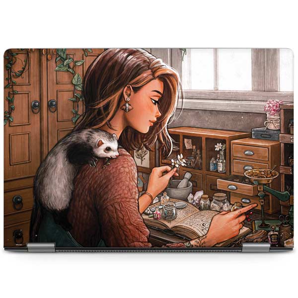 Cozy Cottagecore Botanical Herbalist Witch by Ivy Dolamore Laptop Skins