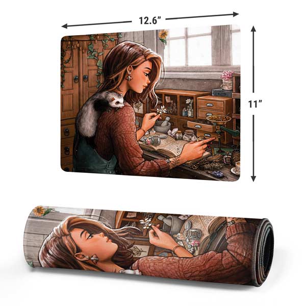Cozy Cottagecore Botanical Herbalist Witch by Ivy Dolamore Mousepad