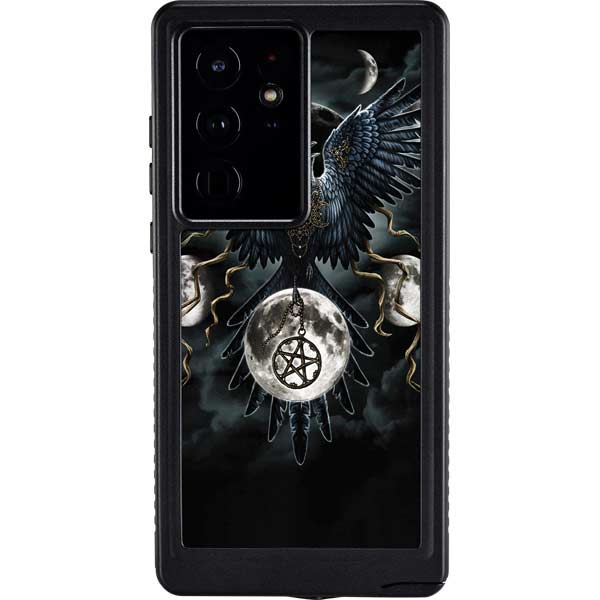 Crow and Moon Phases by Sarah Richter Galaxy Cases