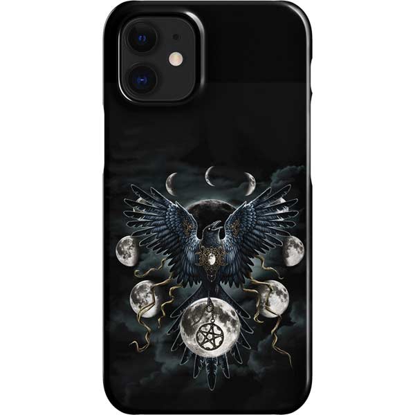 Crow and Moon Phases by Sarah Richter iPhone Cases