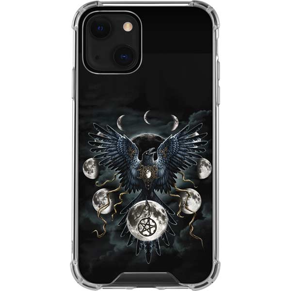 Crow and Moon Phases by Sarah Richter iPhone Cases