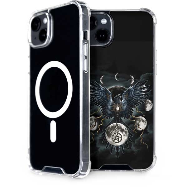 Crow and Moon Phases by Sarah Richter iPhone Cases