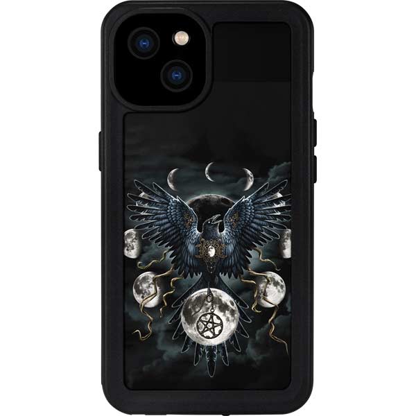 Crow and Moon Phases by Sarah Richter iPhone Cases