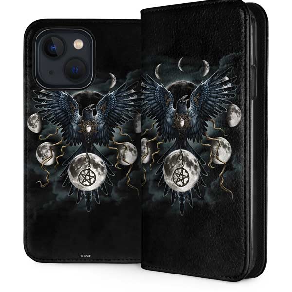 Crow and Moon Phases by Sarah Richter iPhone Cases