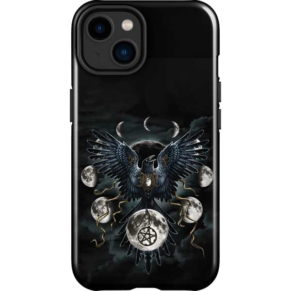 Crow and Moon Phases by Sarah Richter iPhone Cases