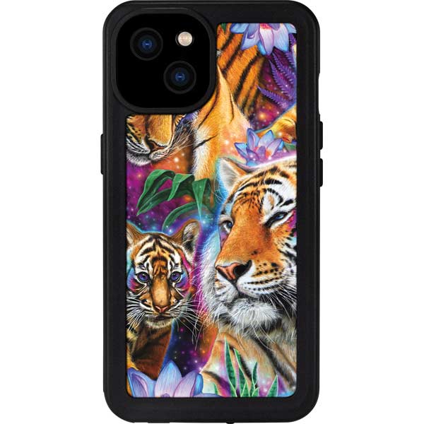 Daydream Galaxy Tigers by Sheena Pike iPhone Cases