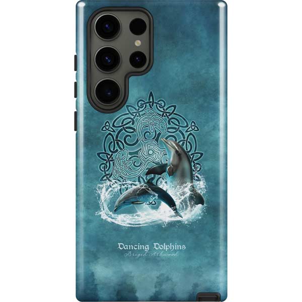 Dolphin Celtic Knot by Brigid Ashwood Galaxy Cases