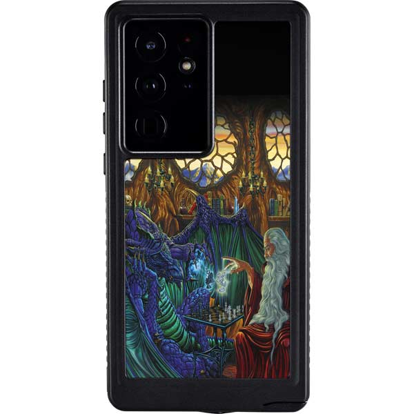 Dragon and Wizard Playing Chess by Ed Beard Jr Galaxy Cases
