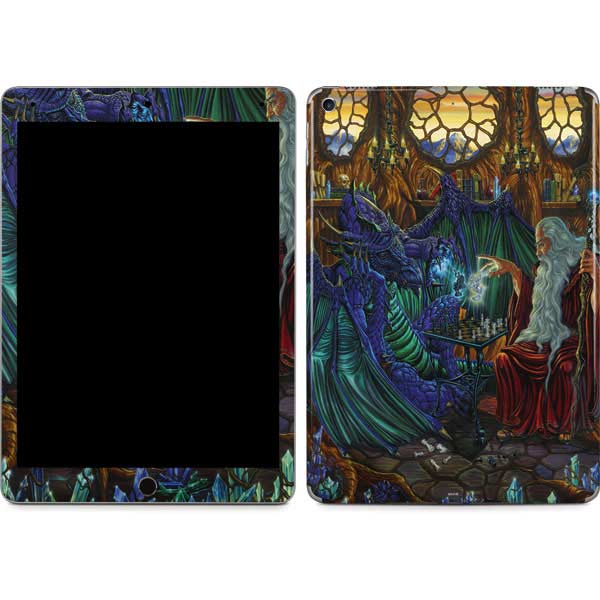 Dragon and Wizard Playing Chess by Ed Beard Jr iPad Skins