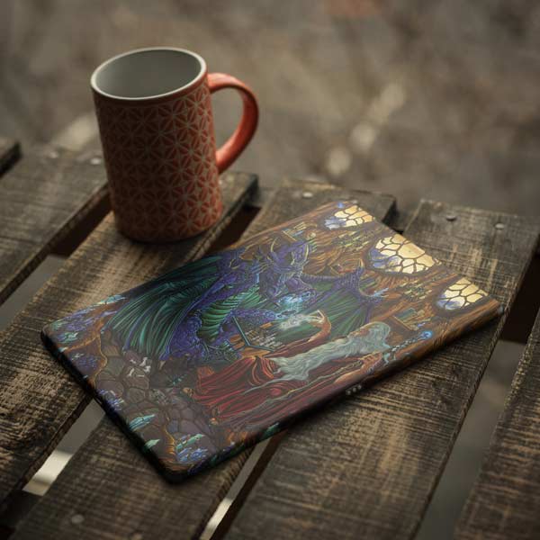 Dragon and Wizard Playing Chess by Ed Beard Jr iPad Skins