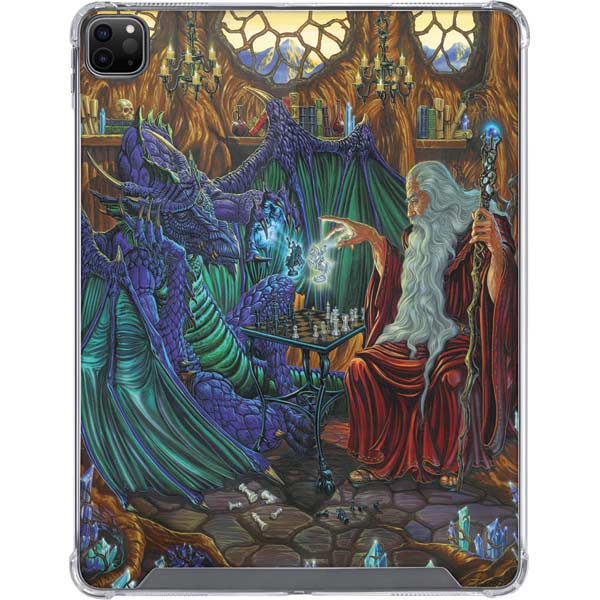 Dragon and Wizard Playing Chess by Ed Beard Jr iPad Cases