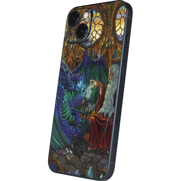 Dragon and Wizard Playing Chess by Ed Beard Jr iPhone Skins