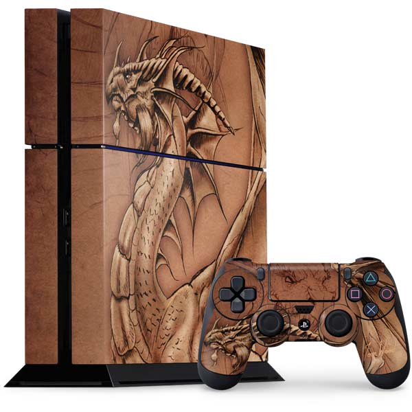 Dragon Parchment Sony PlayStation Skin by Tom Wood