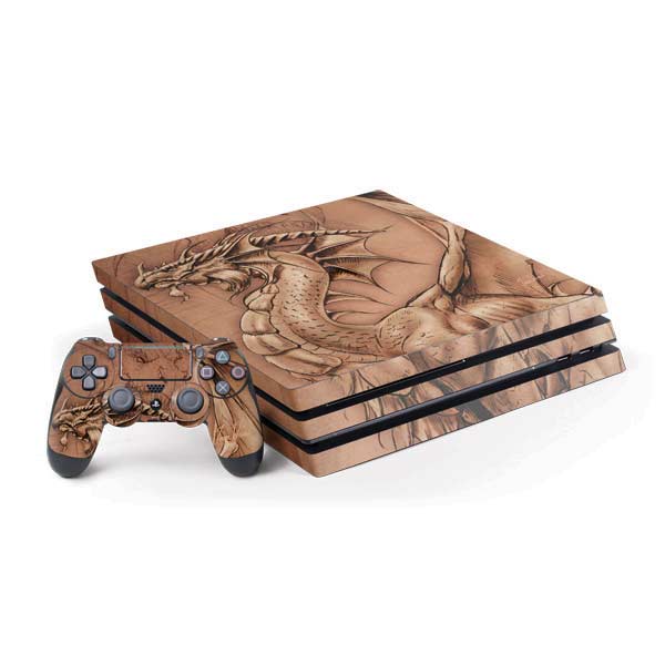 Dragon Parchment Sony PlayStation Skin by Tom Wood