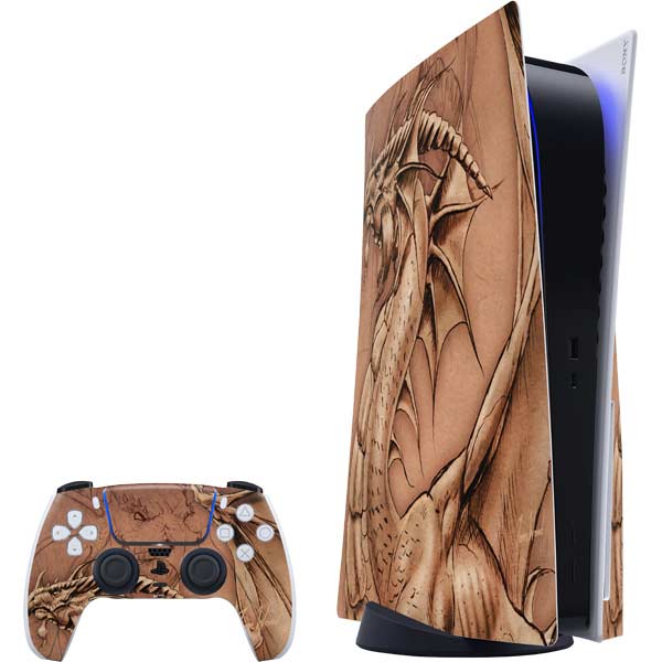 Dragon Parchment Sony PlayStation Skin by Tom Wood