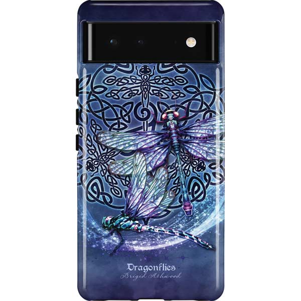 Dragonfly Celtic Knot by Brigid Ashwood Pixel Cases