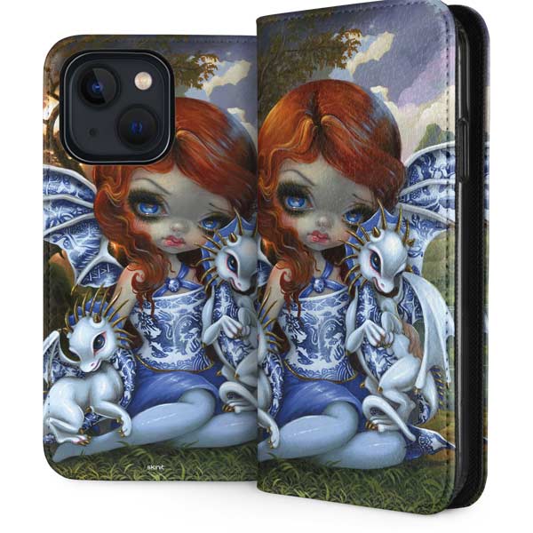 Fairy and Dragons with White and Blue Porcelain Wings by Jasmine Becket-Griffith iPhone Cases