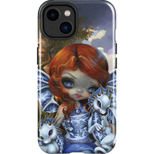 Fairy and Dragons with White and Blue Porcelain Wings by Jasmine Becket-Griffith iPhone Cases