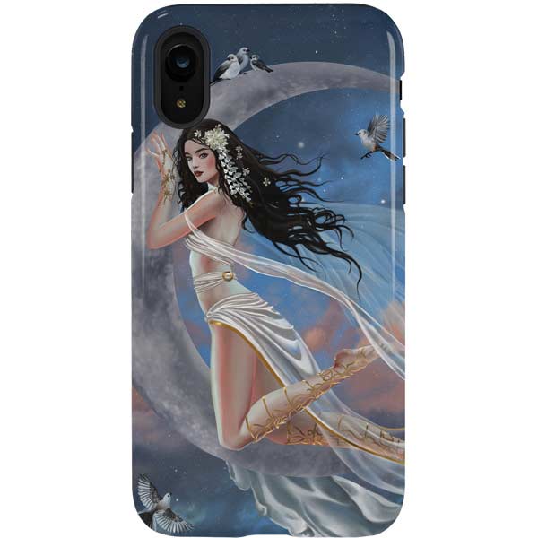 Fairy on Moon with Birds by Nene Thomas iPhone Cases
