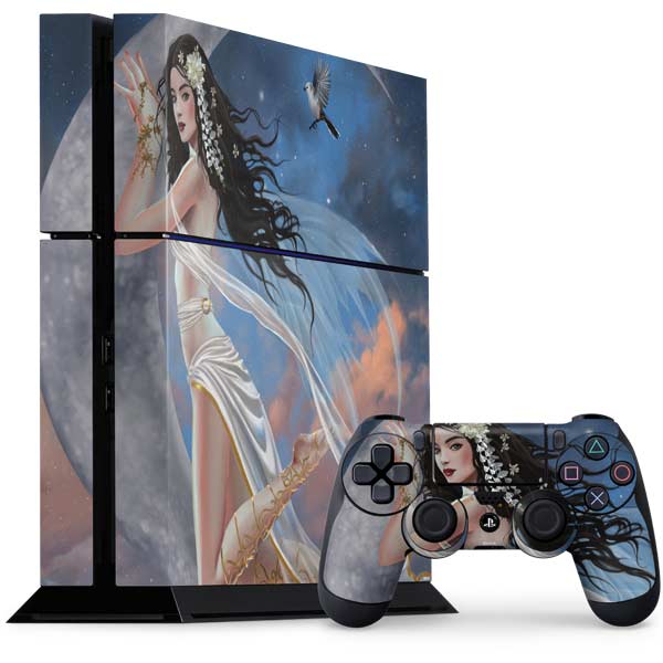 Fairy on Moon with Birds by Nene Thomas PlayStation PS4 Skins