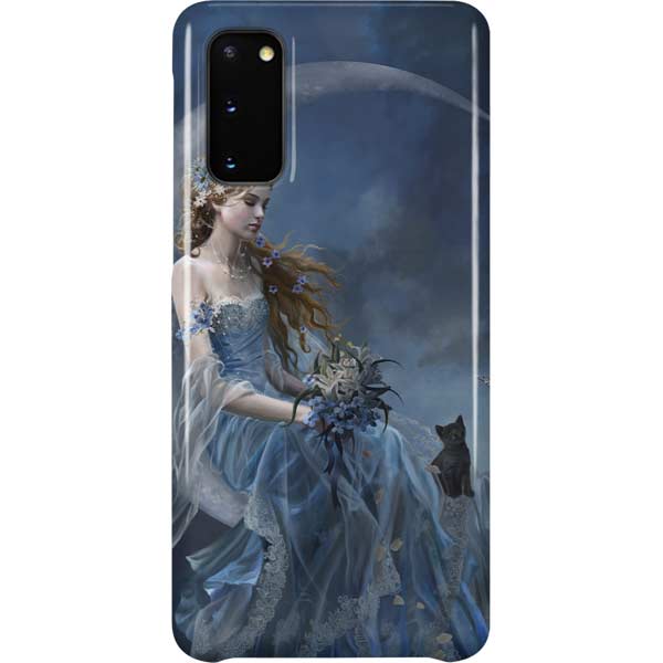 Fairy with Black Cat Sitting on Moon by Nene Thomas Galaxy Cases