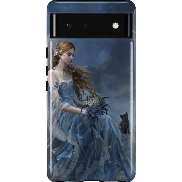 Fairy with Black Cat Sitting on Moon by Nene Thomas Pixel Cases