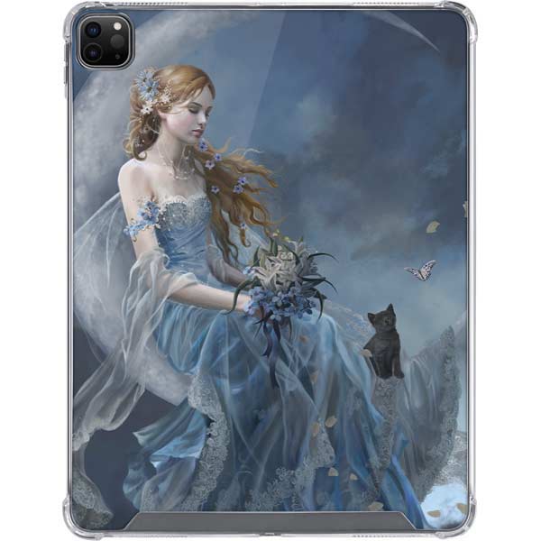 Fairy with Black Cat Sitting on Moon by Nene Thomas iPad Cases