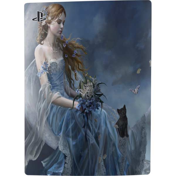 Fairy with Black Cat Sitting on Moon by Nene Thomas PlayStation PS5 Skins