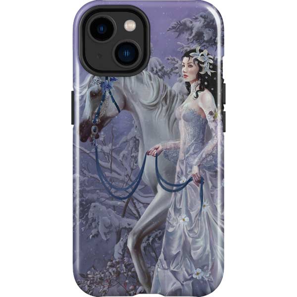 Fairy with Horse in Snow by Nene Thomas iPhone Cases