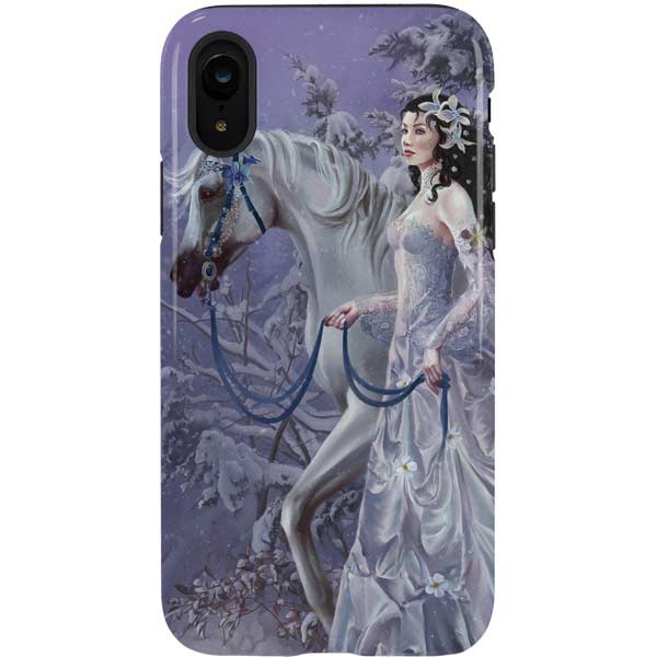 Fairy with Horse in Snow by Nene Thomas iPhone Cases