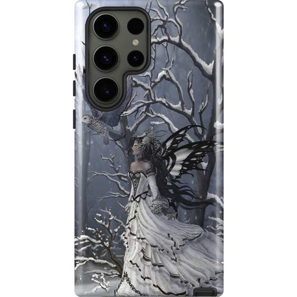 Fairy with Owl in Snow by Nene Thomas Galaxy Cases