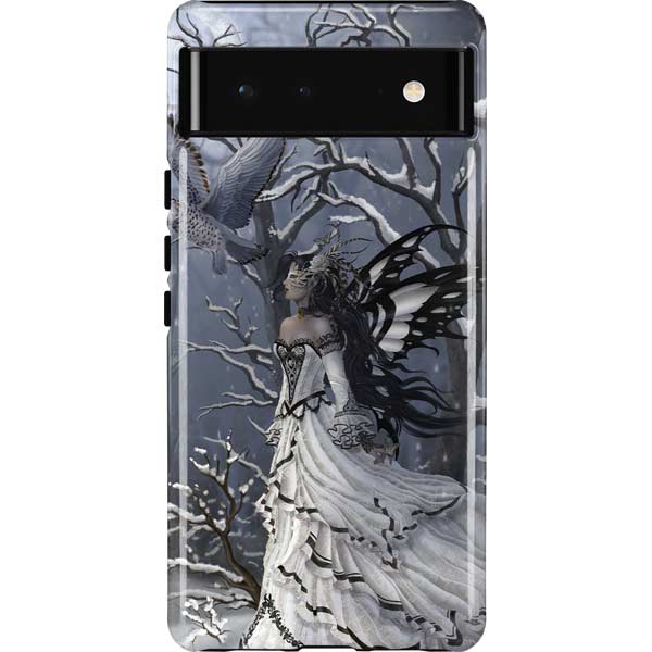 Fairy with Owl in Snow by Nene Thomas Pixel Cases