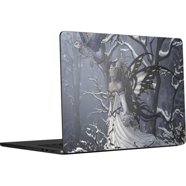 Fairy with Owl in Snow by Nene Thomas MacBook Skins