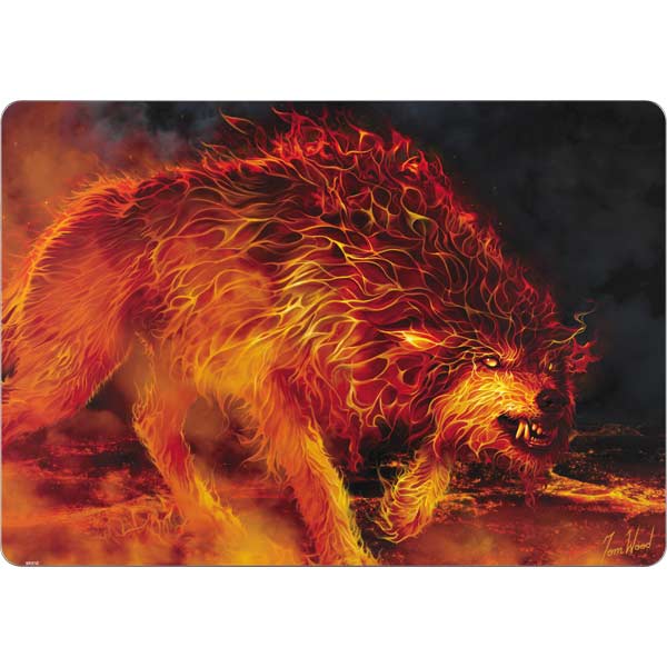 Fire Stalker Wolf by Tom Wood MacBook Skins