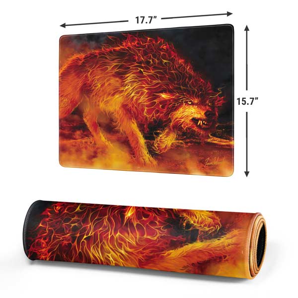 Fire Stalker Wolf by Tom Wood Mousepad