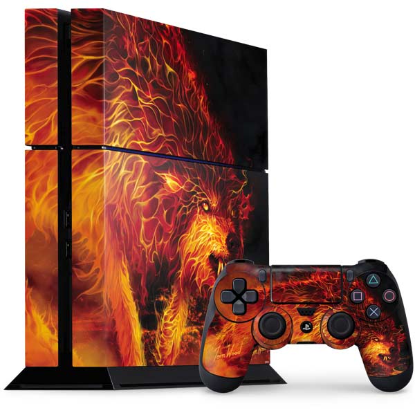 Fire Stalker Wolf by Tom Wood PlayStation PS4 Skins