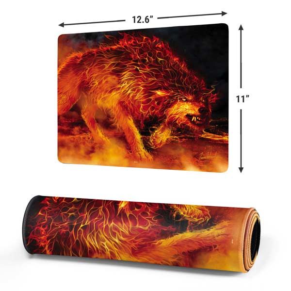 Fire Stalker Wolf by Tom Wood Mousepad