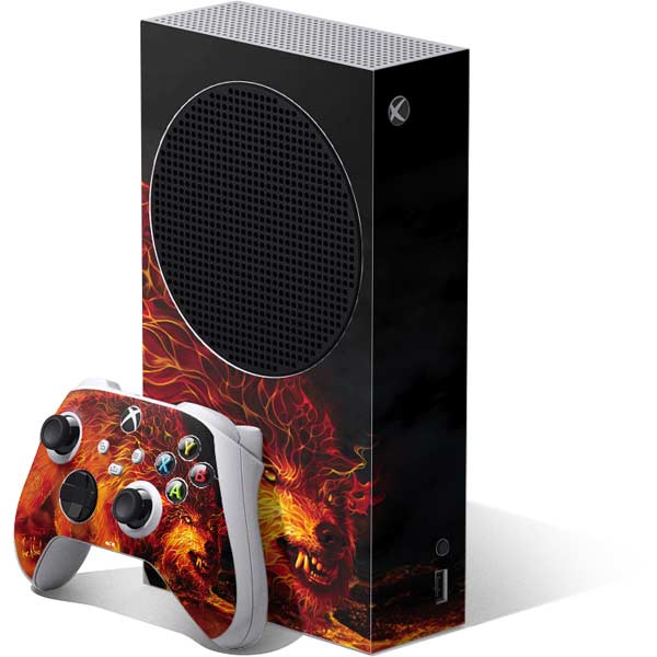 Fire Stalker Wolf by Tom Wood Xbox Series S Skins