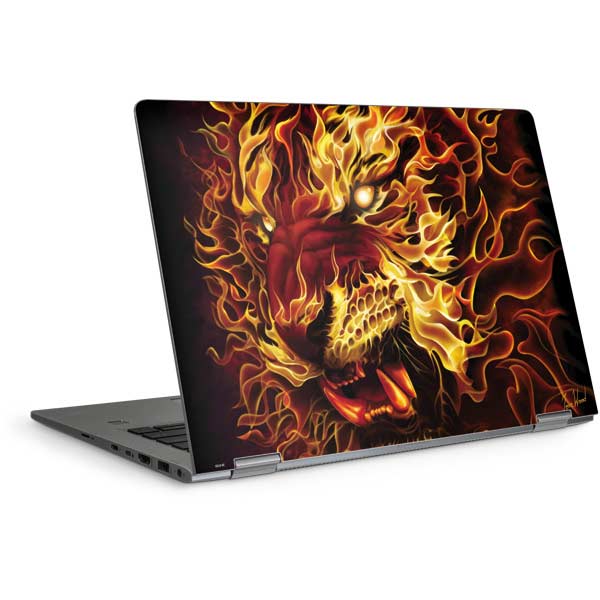 Fire Tiger by Tom Wood Laptop Skins