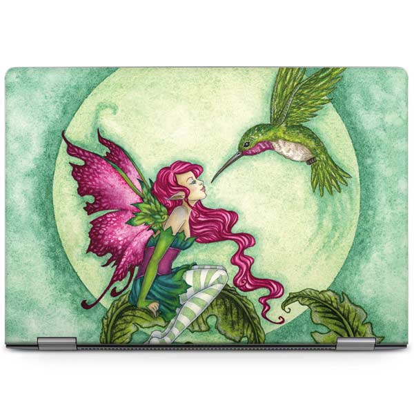 Flirting Fairy and Hummingbird by Amy Brown Laptop Skins