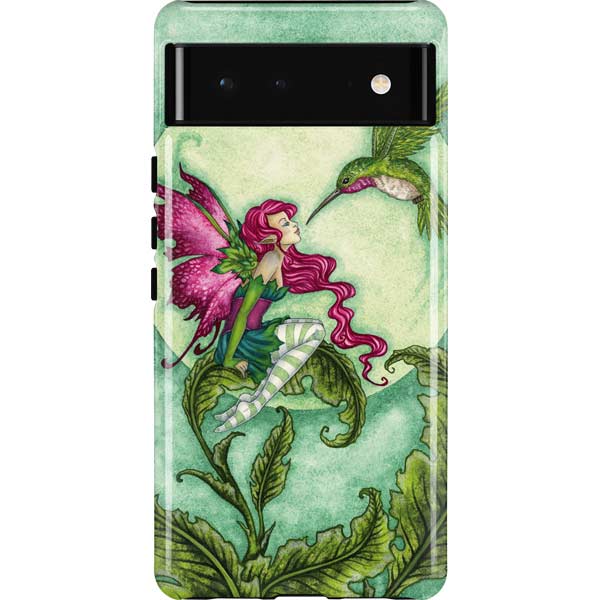 Flirting Fairy and Hummingbird by Amy Brown Pixel Cases
